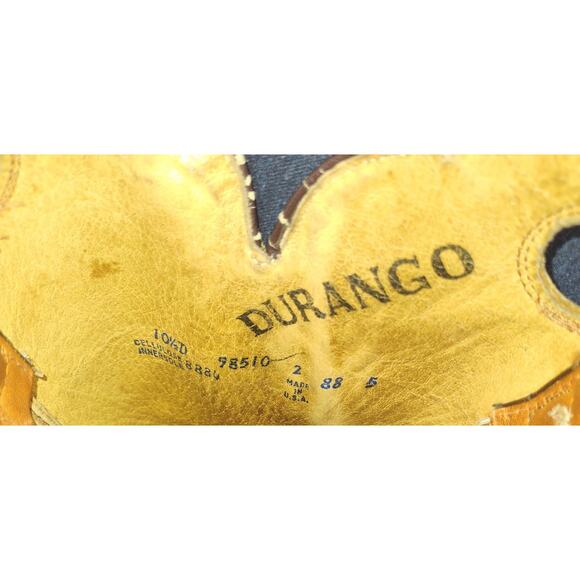 Durango West 10.5B Cowboy Boots  Vintage Leather Western Tall Rodeo Rustic - Picture 10 of 10